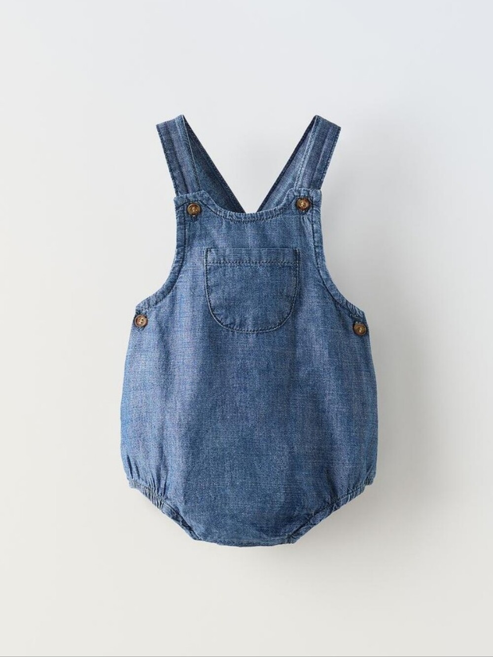 ZARA BABY | Lightweight Denim Chambray bubble Romper Overalls Unisex | 6-9M